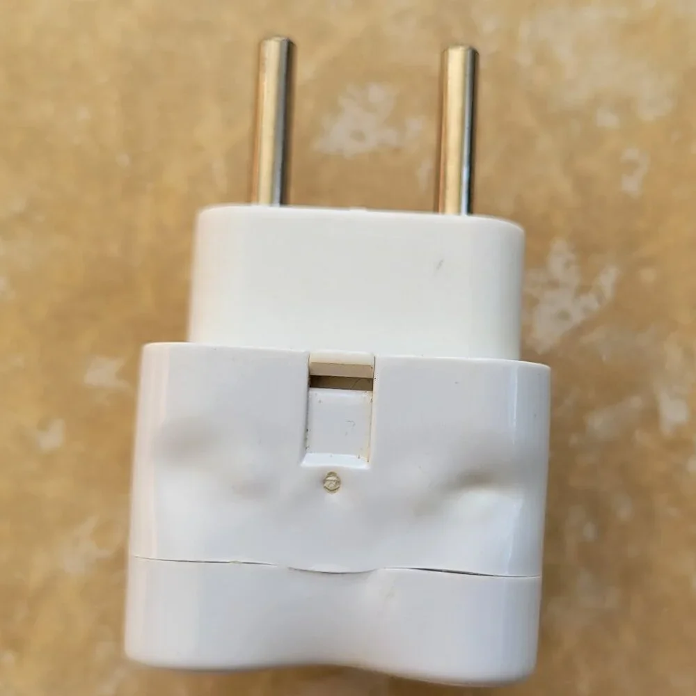Universal to Type C European Travel Plug Adapter - White - Grounded